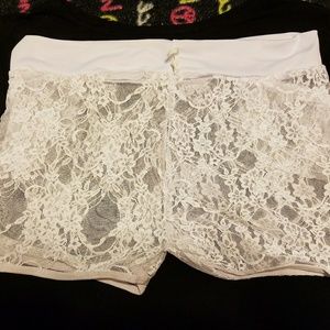 New Bright White Lace Shorts